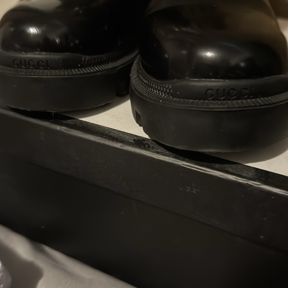 Gucci Black and Gold Ankle Boots with Chunky Sole - Picture 6 of 6